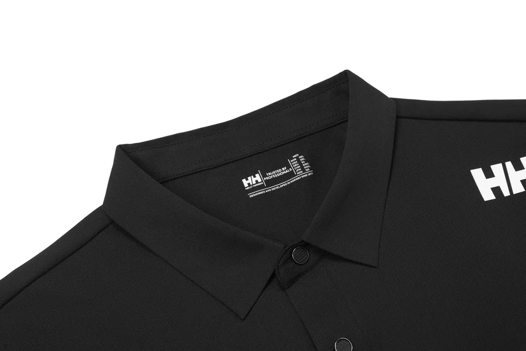 HELLY HANSEN 2025New Arrival logo Breathable Same Style polo · · · ：Black Size：M-XXXL